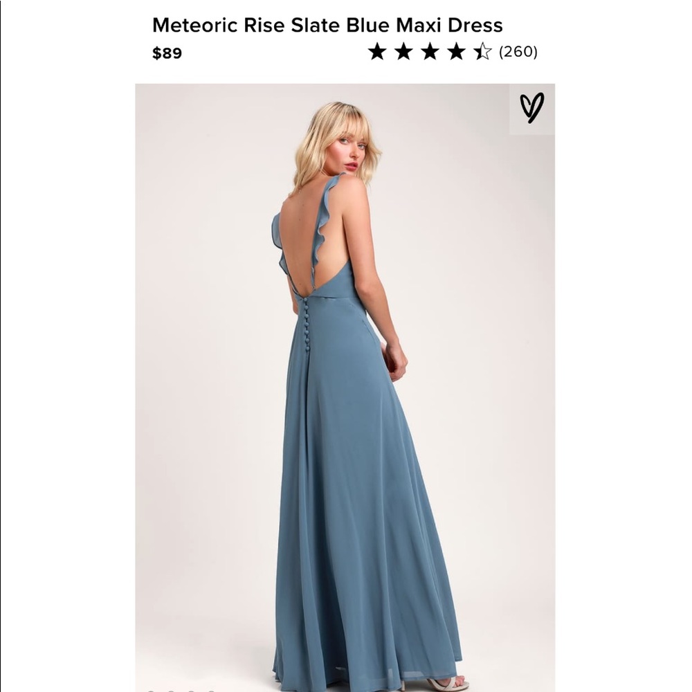 Lulu’s meteoric rise dress in slate blue